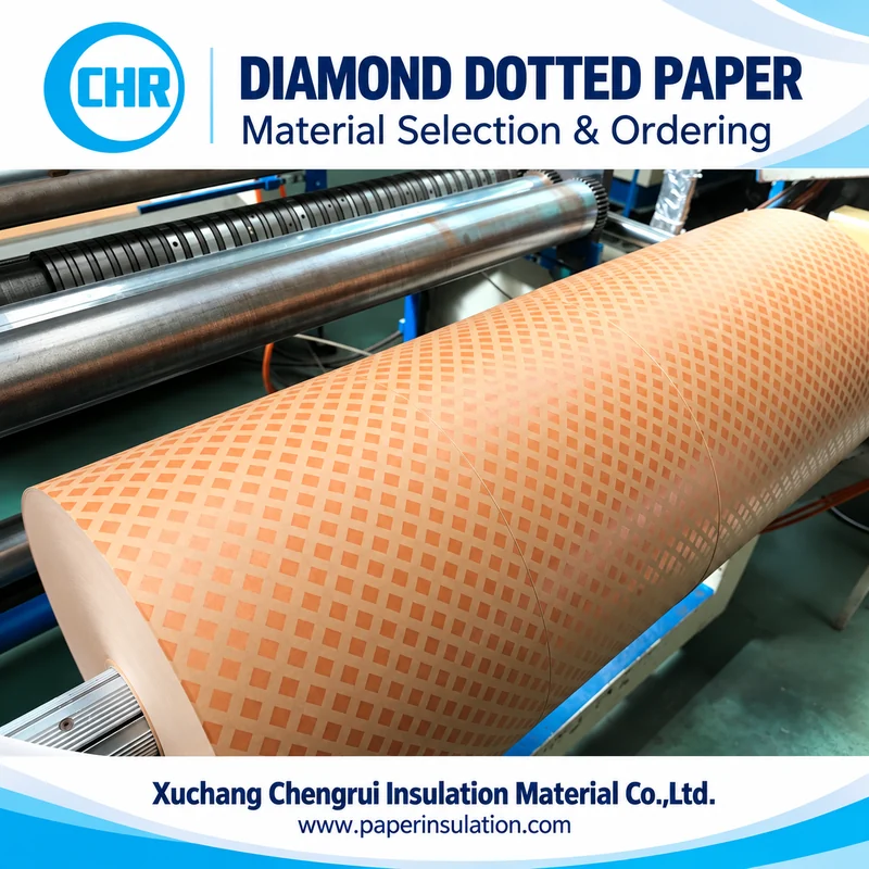 Chengrui diamond dotted paper jumbo roll showing the resin pattern for material selection and ordering