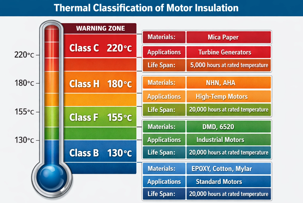 Thermal class of motor insulation